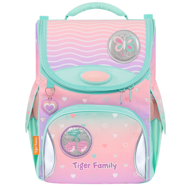  Cặp Sách Tiger Family Nature Quest Pro S - Peach Waves [Go Green] - TGNQ-096A(2) , cặp chống gù, balo chống gù 