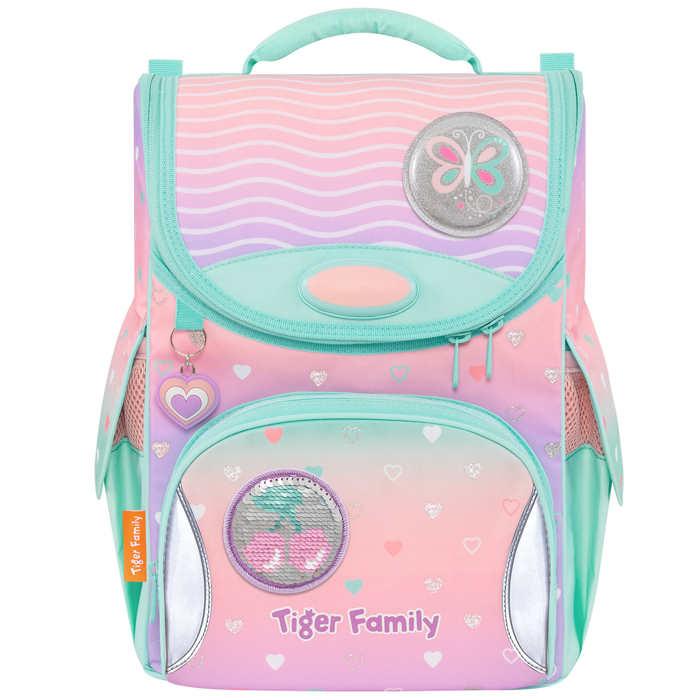  Cặp Sách Tiger Family Nature Quest Pro S - Peach Waves [Go Green] - TGNQ-096A(2) , cặp chống gù, balo chống gù 