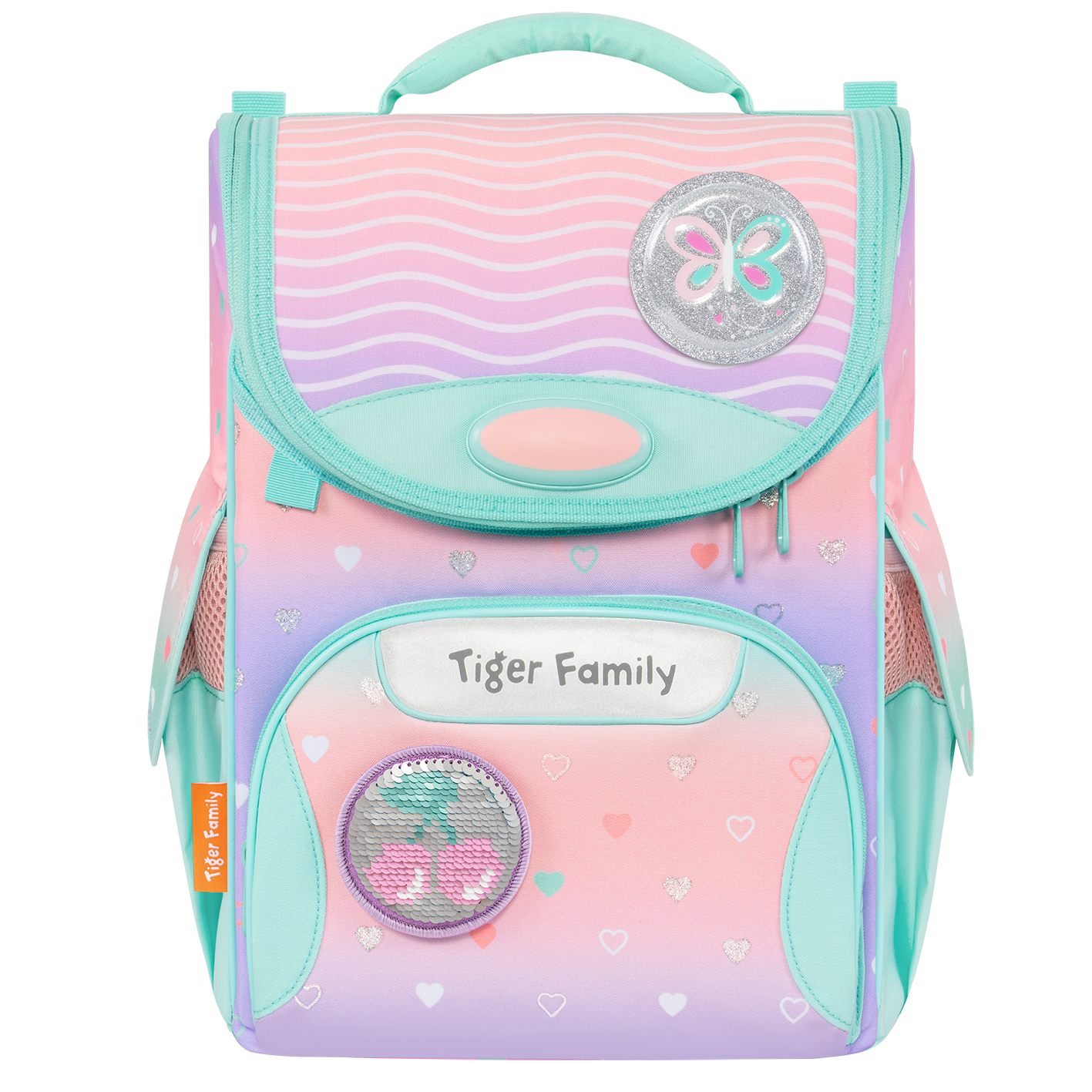  Cặp Sách Tiger Family Nature Quest Schoolbag Pro - Peach Waves [Go Green] - TGNQ-096A , cặp chống gù, balo chống gù 