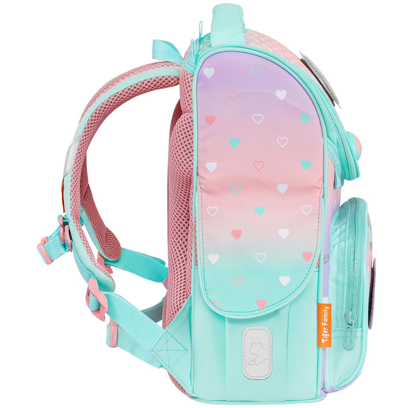  Cặp Sách Tiger Family Nature Quest Schoolbag Pro - Peach Waves [Go Green] - TGNQ-096A , cặp chống gù, balo chống gù 