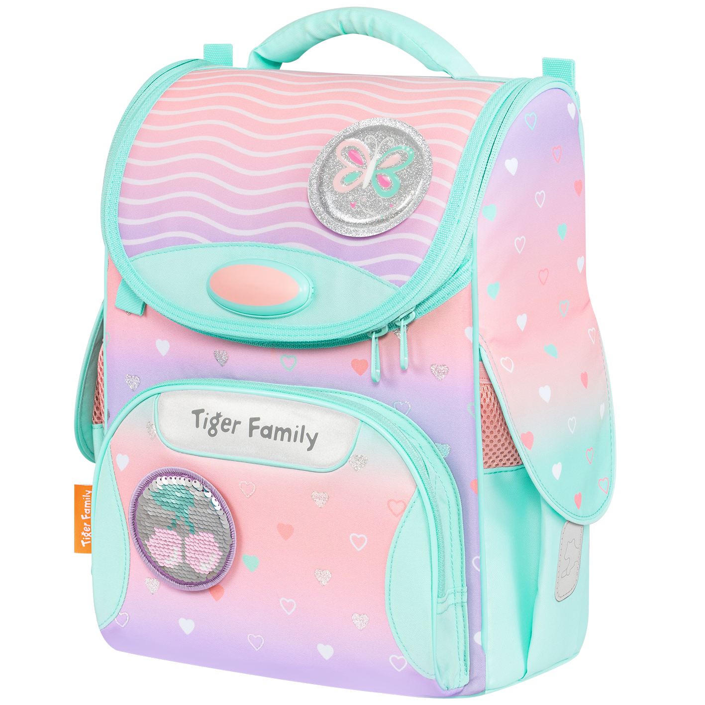  Cặp Sách Tiger Family Nature Quest Schoolbag Pro - Peach Waves [Go Green] - TGNQ-096A , cặp chống gù, balo chống gù 