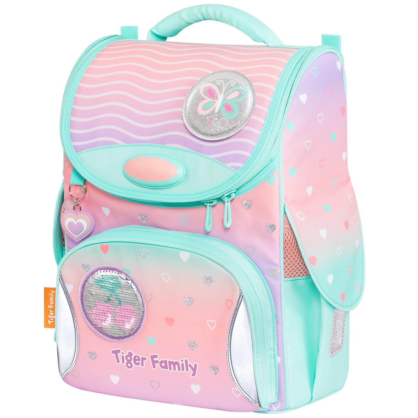  Cặp Sách Tiger Family Nature Quest Pro S - Peach Waves [Go Green] - TGNQ-096A(2) , cặp chống gù, balo chống gù 