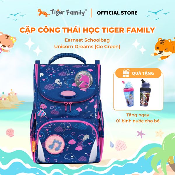  Ba Lô Cặp Chống Gù Tiger Family Học Sinh Earnest Schoolbag - Unicorn Dreams - Go Green -  TGET-021A 