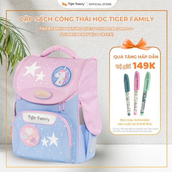  Cặp Sách Công Thái Học Tiger Family Nature Quest Schoolbag Pro S - Slumber Party [Go Green] TGNQ-110A(1) 
