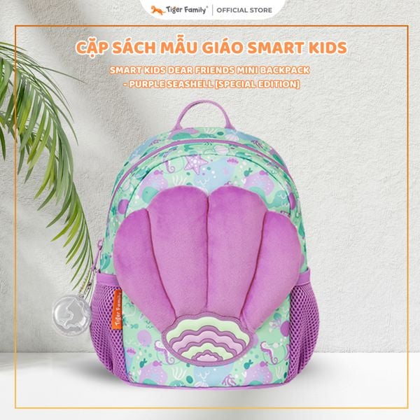  Balo mần non Tiger Family Smart Kids Dear Friends Mini Backpack  - Purple Seashell [Special Edition] - SKDF-009A 