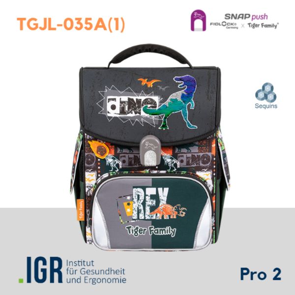  Cặp Sách Tiger Family Jolly Pro 2 - Dino Comic [Sequins] TGJL-035A(1) 