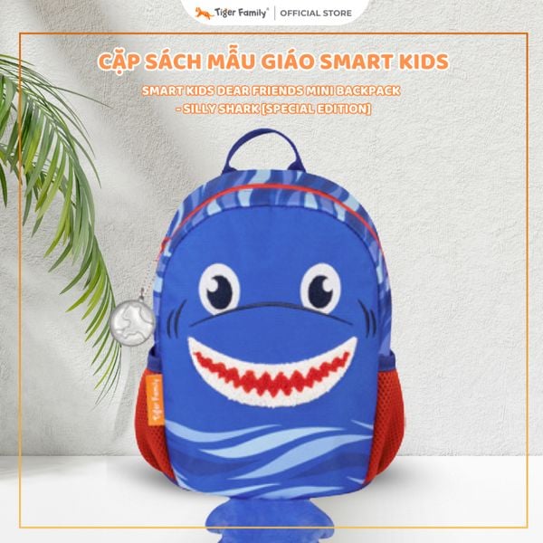  Balo Mầm Non Tiger Family Smart Kids Dear Friends Mini Backpack  - Silly Shark [Special Edition] - SKDF-010A 