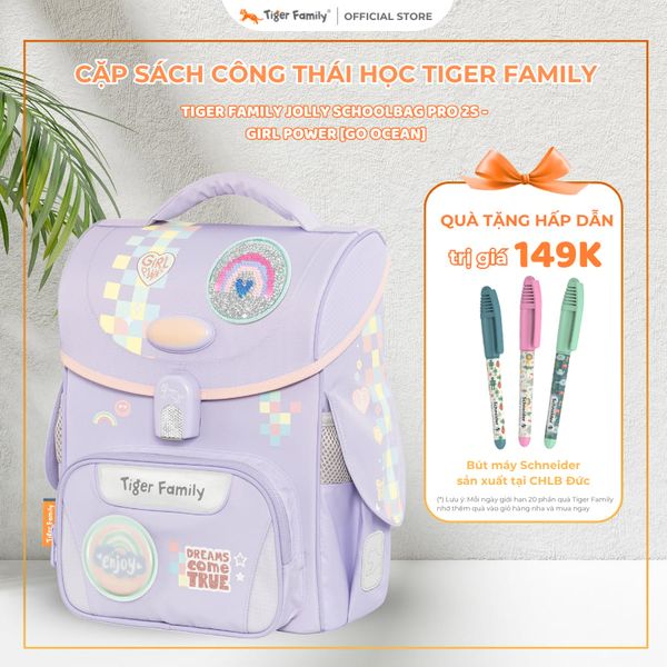  Cặp Sách Tiger Family Jolly Schoolbag Pro 2S - Girl Power [Go Ocean] - TGJL-090A(1) 