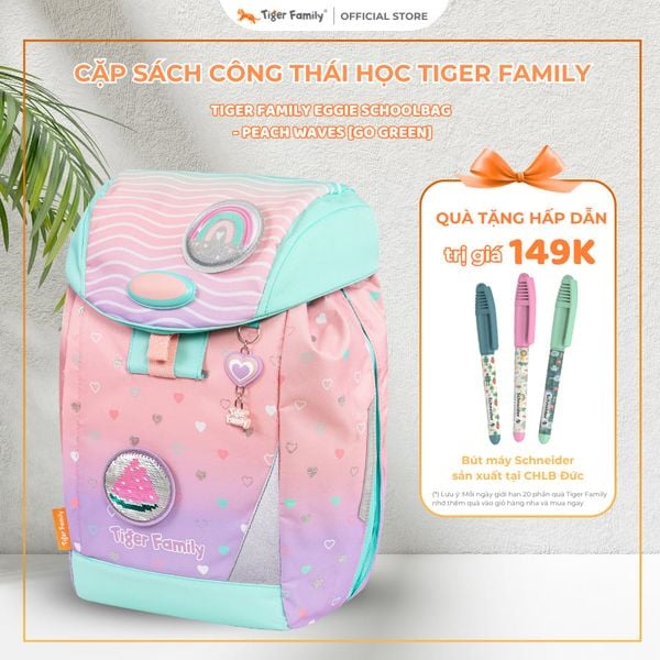  Cặp Sách công thái học Tiger Family Eggie - Peach Waves [Go Green] TGEG-020A 