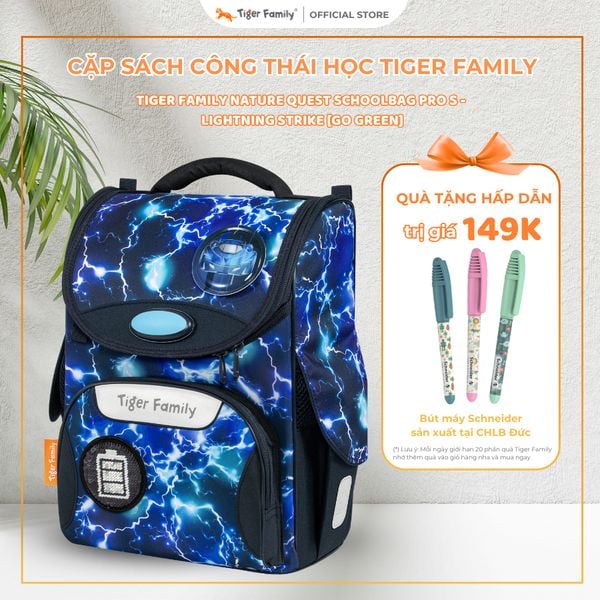  Cặp sách Công Thái Học Tiger Family Nature Quest Schoolbag Pro S - Lightning Strike [Go Green] - TGNQ-086A(2) 