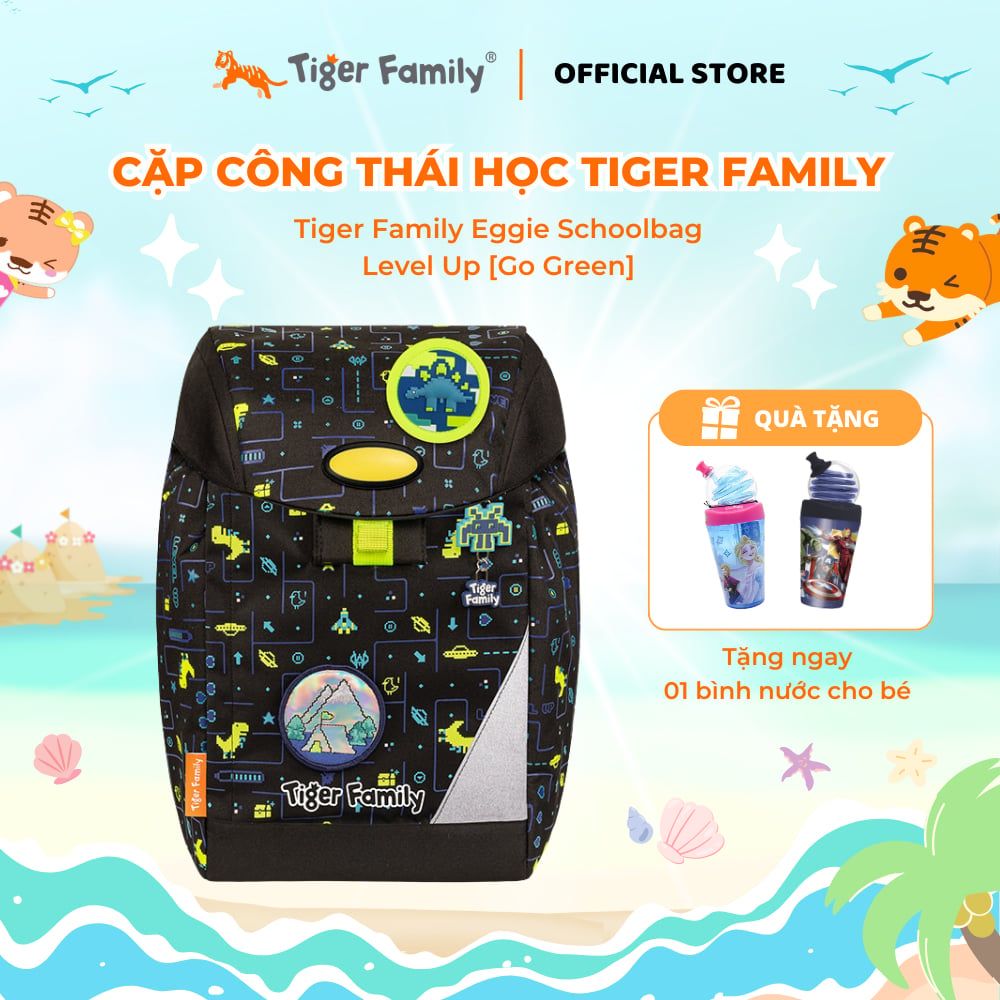  Cặp Sách Công Thái Học Tiger Family  Eggie Schoolbag - Level Up - Go Green TGEG-002A(1) 