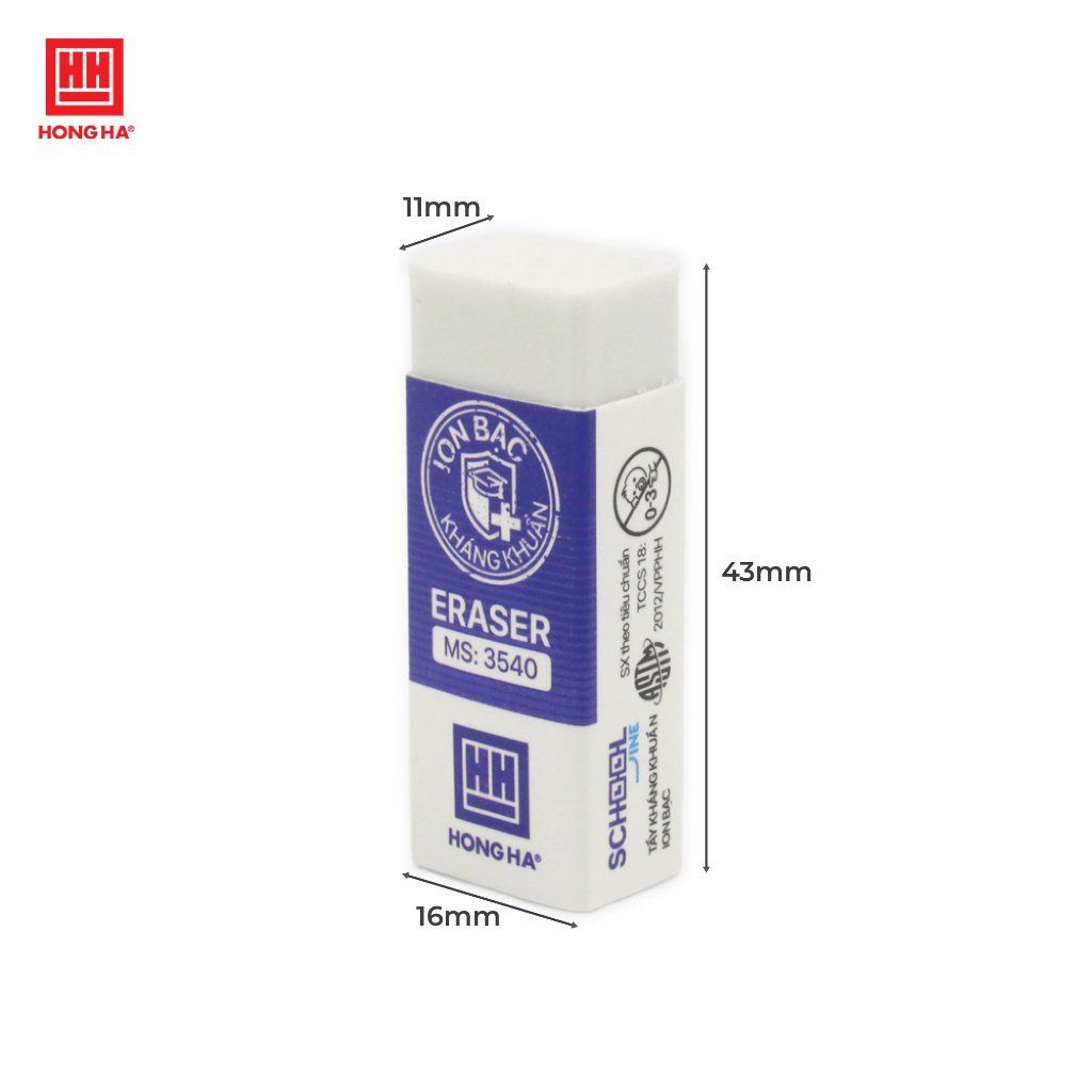  Tẩy chì kháng khuẩn Hồng Hà E04 Chất liệu cao su, thân thiện với môi trường, siêu tiết kiệm khi tẩy 3540 