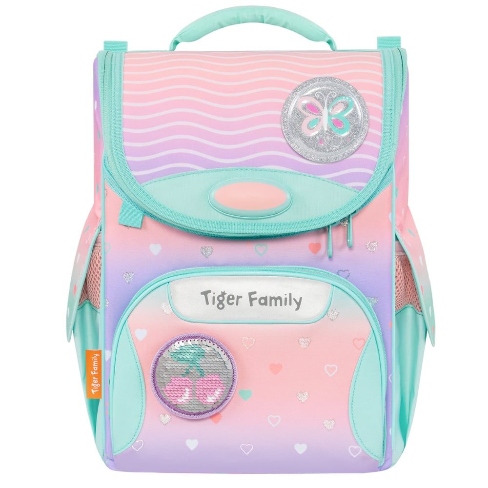  Cặp Sách Tiger Family Nature Quest Pro S - Peach Waves [Go Green] - TGNQ-096A(2) , cặp chống gù, balo chống gù 