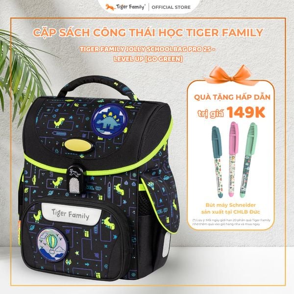  Cặp Sách Công Thái Học Tiger Family Jolly Schoolbag Pro 2S - Level Up [Go Green] - TGJL-051A(3) 