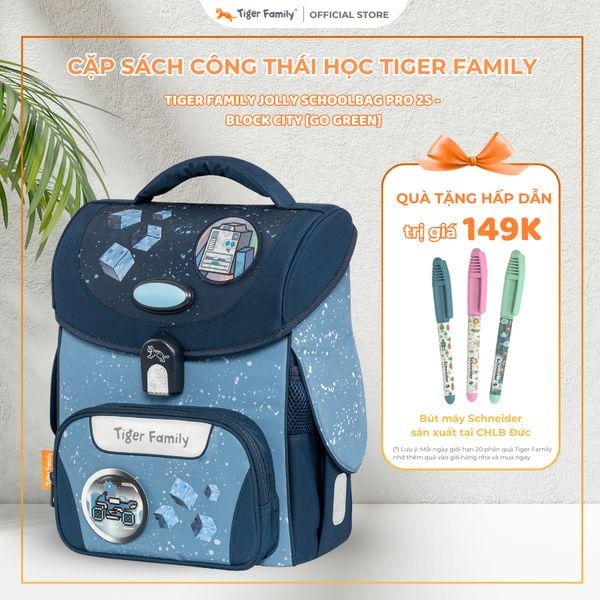  Cặp Sách Công Thái Học Tiger Family Jolly Schoolbag Pro 2S - Block City [Go Green] TGJL-097A(1) 