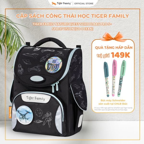  Cặp Sách Công Thái Học Tiger Family Nature Quest Schoolbag Pro S - Space Vision [Go Ocean] - TGNQ-107A(1) 