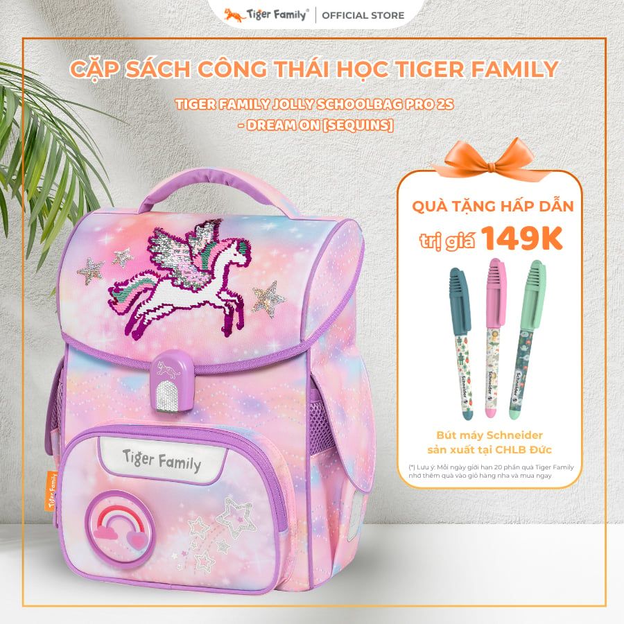  Cặp Sách Công Thái Học Tiger Family Tiger Family Jolly Schoolbag Pro 2S - Dream On [Sequins] -  TGJL-075A(2) 