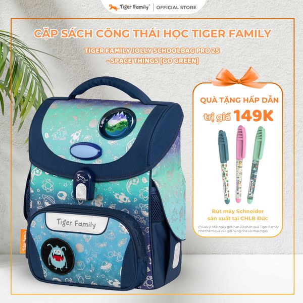  Cặp sách Công Thái Học Tiger Family Jolly Schoolbag Pro 2S - Space Things [Go Green] - TGJL-081A(1) 