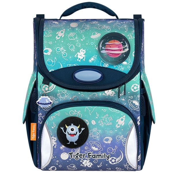  Cặp Sách Tiger Family Nature Quest Pro - Space Things [Go Green] - TGNQ-097A , cặp chống gù, balo chống gù 