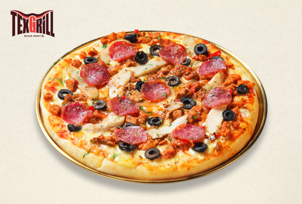 COMBO PIZZA #4 TEX-MEX & PIZZA #5 BEEFY