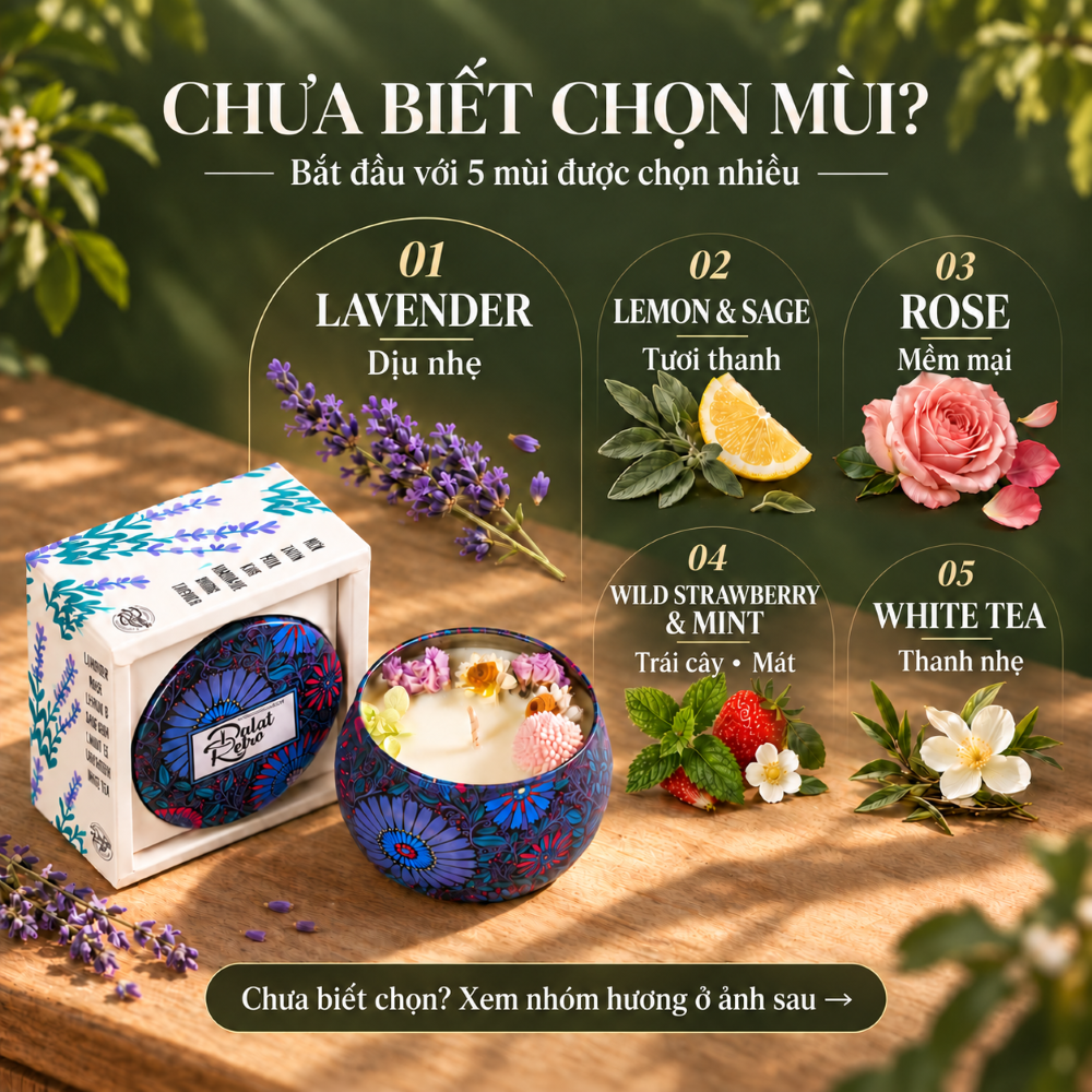 Nến thơm Peach Dalat Retro 120g