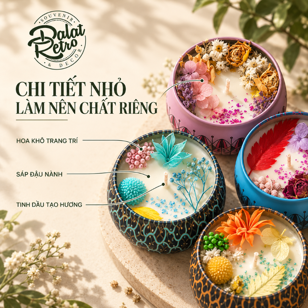 Nến thơm Verbena Dalat Retro 120g