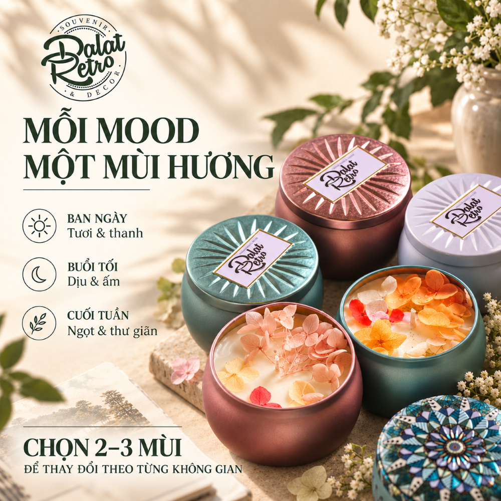 Nến thơm Peach Dalat Retro 120g
