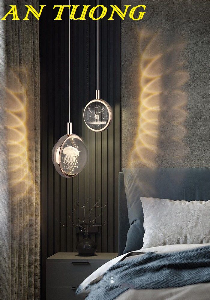 đèn treo thả trần đầu giường decor trang trí phòng ngủ đẹp, hiện đại 0020