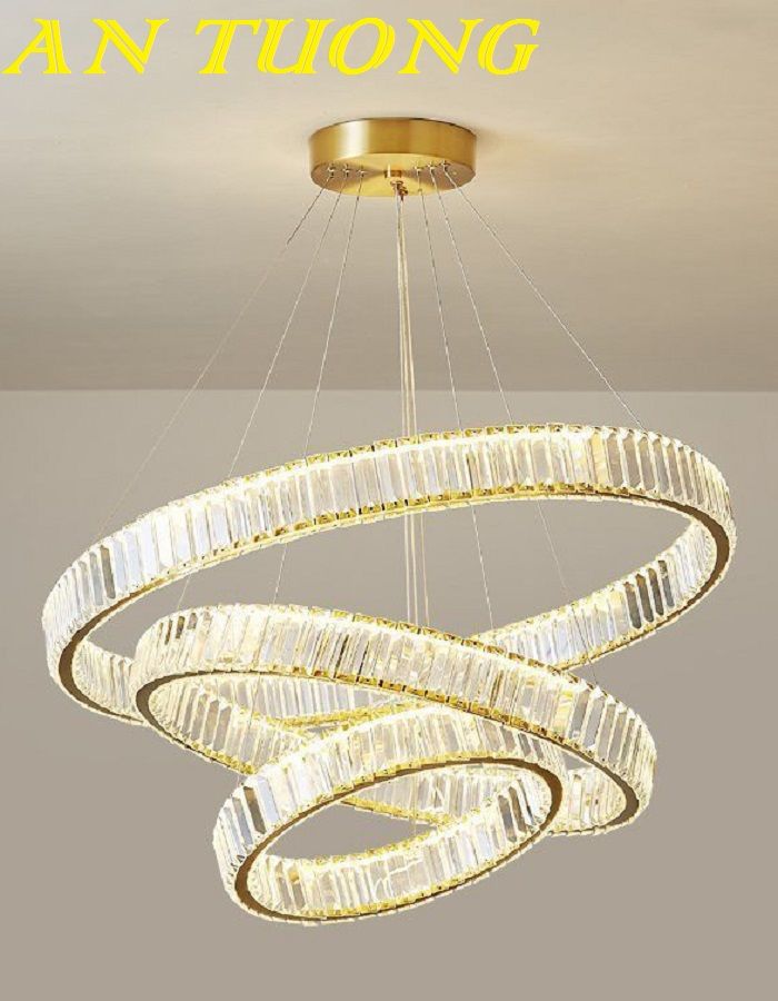 đèn chùm pha lê decor trang trí phòng khách đẹp, hiện đại 0037