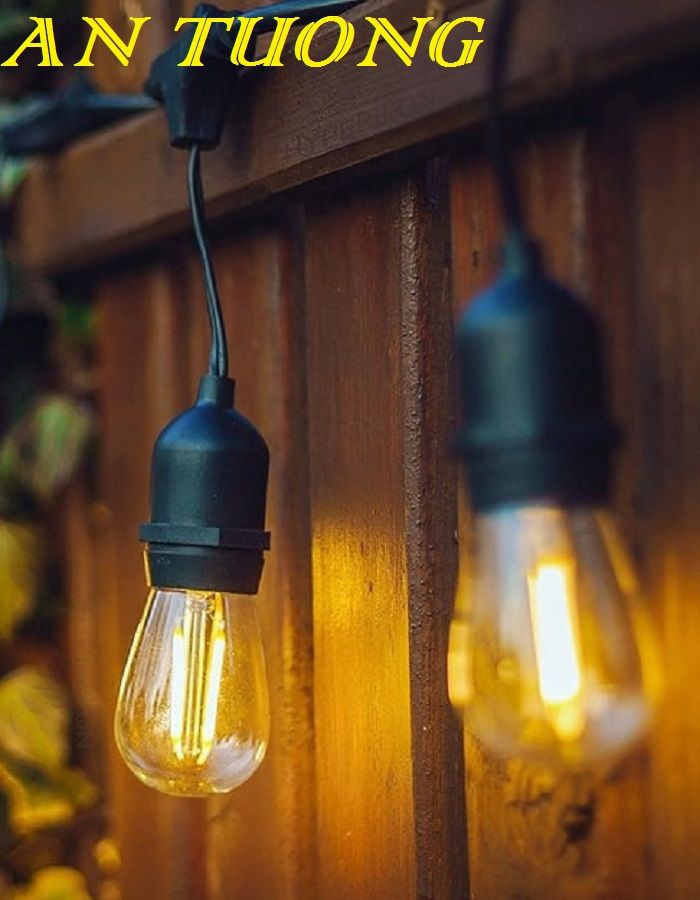 Dây đèn trang trí ngoài trời chống nước 5m 10 đuôi đèn
