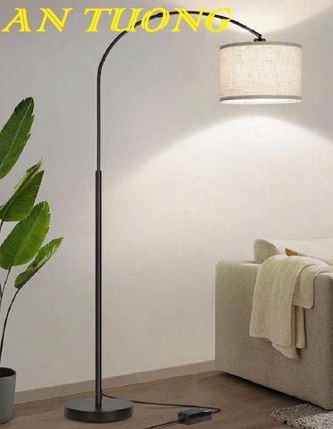 Đèn cây đứng đọc sách dáng cong để sàn trang trí đẹp hiện đại