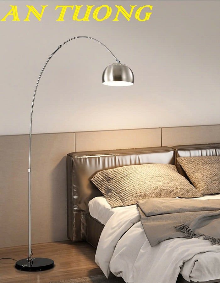 Đèn cây đứng đọc sách dáng cong để sàn trang trí đẹp hiện đại 003