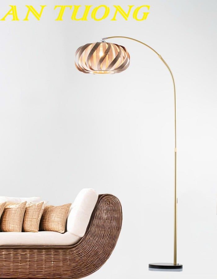 Đèn cây đứng đọc sách dáng cong để sàn trang trí đẹp hiện đại 006