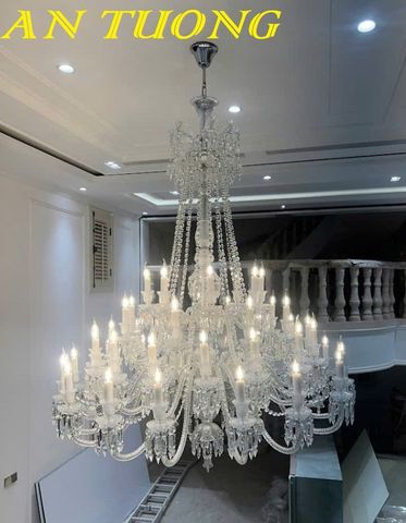  Đèn chùm cổ điển pha lê trang trí sảnh phòng khách lớn 003 