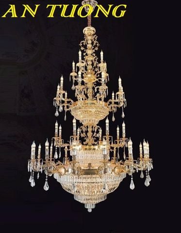  Đèn chùm cổ điển pha lê trang trí phòng khách đẹp 058 