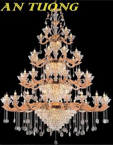  Đèn chùm cổ điển pha lê trang trí sảnh phòng khách biệt thự 061 