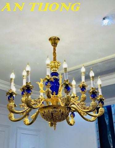  Đèn chùm cổ điển pha lê trang trí phòng khách đẹp 078 