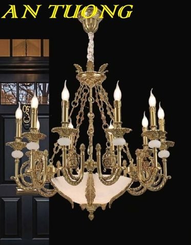  Đèn chùm cổ điển pha lê trang trí phòng khách đẹp 084 