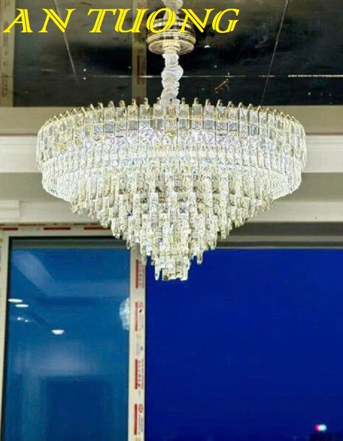 Đèn chùm pha lê phòng khách hiện đại 020