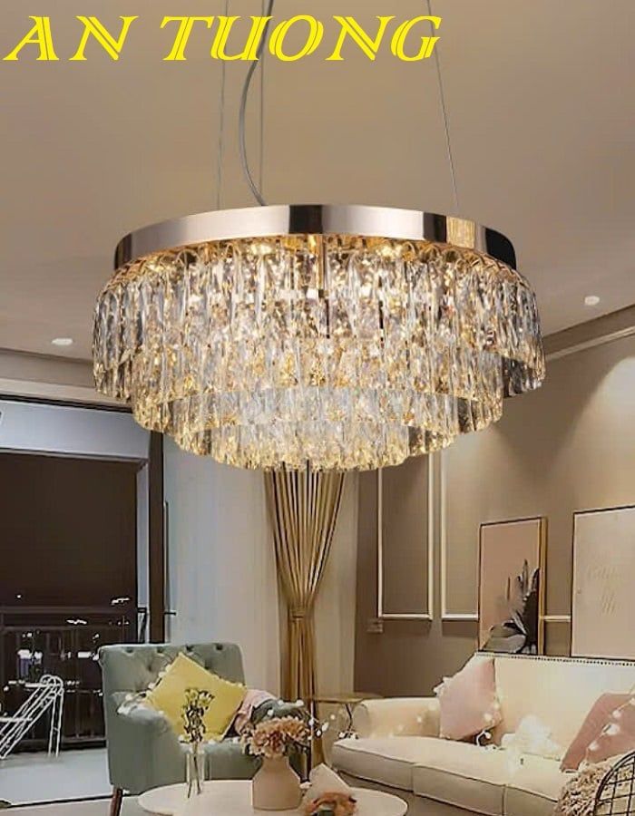 Đèn chùm pha lê phòng khách hiện đại 027