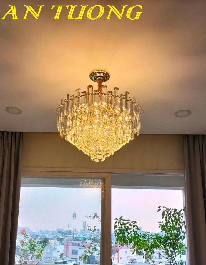 Đèn chùm pha lê phòng khách hiện đại 044