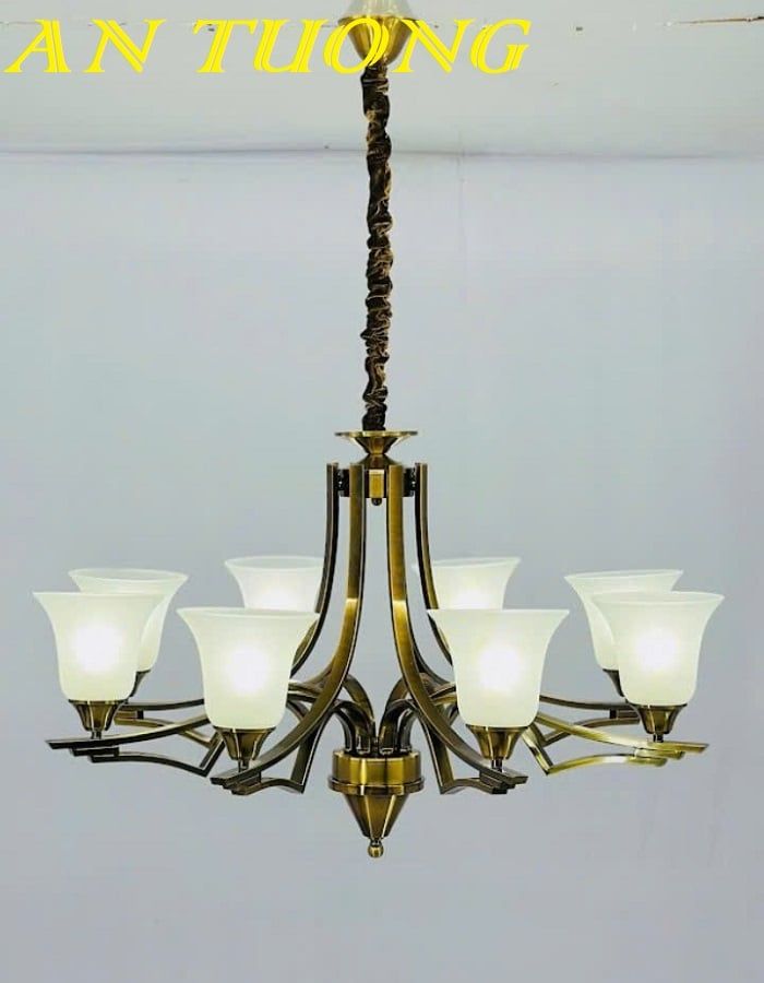 Đèn chùm tân cổ điển phòng khách đẹp sang trọng 005
