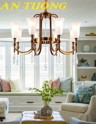  Đèn chùm tân cổ điển phòng khách đẹp sang trọng 006 