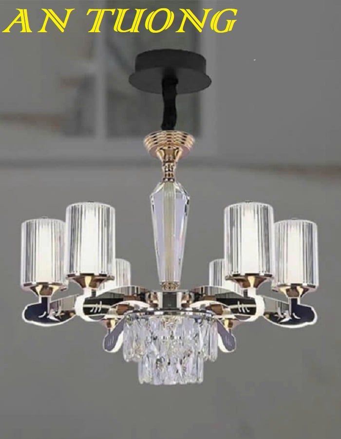 Đèn chùm tân cổ điển phòng khách đẹp sang trọng 011