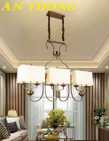  Đèn chùm tân cổ điển phòng khách đẹp sang trọng 013 
