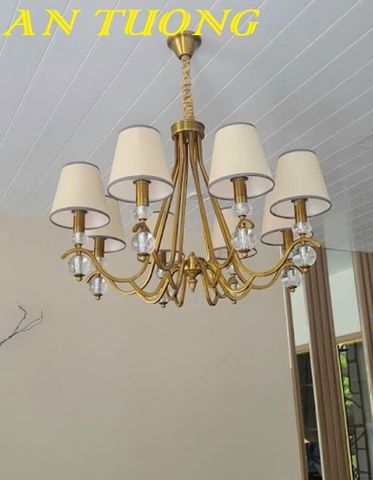  Đèn chùm tân cổ điển phòng khách đẹp sang trọng 014 