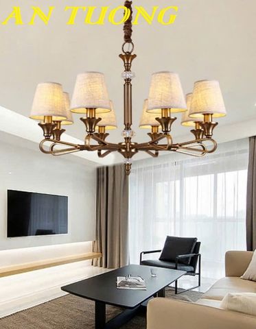  Đèn chùm tân cổ điển phòng khách đẹp sang trọng 022 