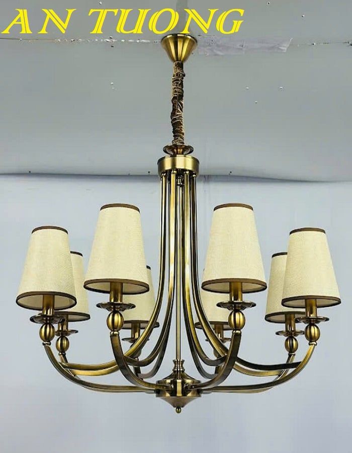 Đèn chùm tân cổ điển phòng khách đẹp sang trọng 027