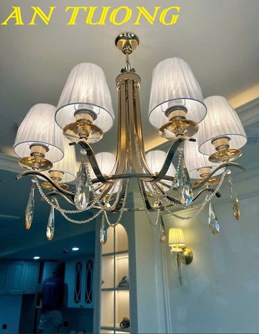 Đèn chùm tân cổ điển phòng khách đẹp sang trọng 028 