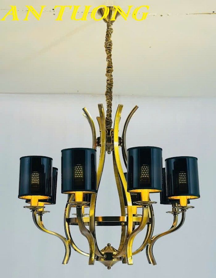 Đèn chùm tân cổ điển phòng khách đẹp sang trọng 036